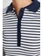 Slim Fit Dar Kesim Polo Yaka Düğmeli Çizgili Fitilli Kaşkorse Uzun Kollu Tişört D5140AX24AU 10