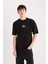%100 Pamuk Boxy Fit Bisiklet Yaka Sırt Baskılı Kısa Kollu Tişört D5571AX25SP 9