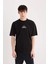 %100 Pamuk Boxy Fit Bisiklet Yaka Sırt Baskılı Kısa Kollu Tişört D5571AX25SP 10