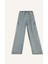 Kız Çocuk Kargo Cepli Wide Leg Geniş Bol Paça Jean Pantolon D4690A824WN 16