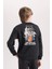Erkek Çocuk Bisiklet Yaka Sırt Baskılı Sweatshirt D4352A824WN 6