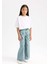 Kız Çocuk Wide Leg Geniş Paça Kargo Cepli Jean Pantolon D6095A824WN 9