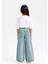 Kız Çocuk Wide Leg Geniş Paça Kargo Cepli Jean Pantolon D6095A824WN 14