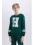 Erkek Çocuk Bisiklet Yaka Baskılı Sweatshirt D4342A824WN 13