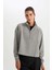 Fit Fermuarlı Dik Yaka Sporcu Sweatshirt D1703AX24AU 17