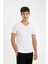 Slim Fit Dar Kesim V Yaka Basic Düz Beyaz Fanila Üst L4884AZ24WN 7