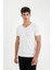 Slim Fit Dar Kesim V Yaka Basic Düz Beyaz Fanila Üst L4884AZ24WN 10
