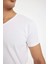Slim Fit Dar Kesim V Yaka Basic Düz Beyaz Fanila Üst L4884AZ24WN 11