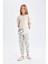 Kız Çocuk Pijama Takımı Baskılı Uzun Kollu Üst Uzun Alt D6056A824AU 7