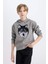 Erkek Çocuk Kapüşonlu Baskılı Sweatshirt B2076A824WN 8