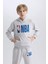 Erkek Çocuk Gri NBA Wordmark Kapüşonlu Sweatshirt D4857A824WN 9