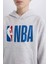 Erkek Çocuk Gri NBA Wordmark Kapüşonlu Sweatshirt D4857A824WN 11