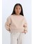 Kız Çocuk Relax Fit Bisiklet Yaka Basic Düz İçi Yumuşak Tüylü Sweatshirt D4298A824WN 16