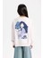 Kız Çocuk Oversize Geniş Kalıp Bisiklet Yaka Sırt Baskılı İçi Yumuşak Tüylü Sweatshirt D4297A824WN 18