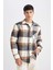 Relax Fit Kareli Oduncu Flanel Uzun Kollu Gömlek Y1704AZ24WN 9