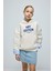 Kız Çocuk Oversize Geniş Kalıp Kapüşonlu Baskılı İçi Yumuşak Tüylü Sweatshirt D4296A824WN 10