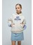 Kız Çocuk Oversize Geniş Kalıp Kapüşonlu Baskılı İçi Yumuşak Tüylü Sweatshirt D4296A824WN 12