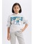 Kız Çocuk Oversize Geniş Kalıp Kapüşonlu Baskılı Sweatshirt D4382A824WN 8