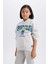 Kız Çocuk Oversize Geniş Kalıp Kapüşonlu Baskılı Sweatshirt D4382A824WN 11