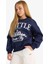 Kız Çocuk Relax Fit Bisiklet Yaka Baskılı Sweatshirt D4384A824WN 11