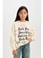 Kız Çocuk Relax Fit Bisiklet Yaka Baskılı Sweatshirt D4387A824WN 9