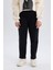 Kız Çocuk Siyah Straight Fit Düz Kesim Beli Lastikli Pantolon D5984A824WN 11