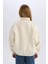 Kız Çocuk Oversize Geniş Kalıp Yarım Fermuarlı Basic Düz İçi Yumuşak Tüylü Sweatshirt D6184A824WN 12