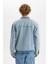 %100 Pamuk Polo Yaka Cepli Fermuarlı Denim Ceket D5884AX24AU 12