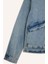 %100 Pamuk Polo Yaka Cepli Fermuarlı Denim Ceket D5884AX24AU 14