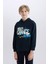 Erkek Çocuk Kapüşonlu Baskılı İçi Yumuşak Tüylü Sweatshirt D6218A824CW 10