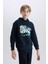 Erkek Çocuk Kapüşonlu Baskılı İçi Yumuşak Tüylü Sweatshirt D6218A824CW 13