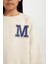 Kız Çocuk Oversize Geniş Kalıp Bisiklet Yaka Baskılı Sweatshirt D4383A824WN 9