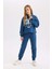 Kız Çocuk 2'li Takım Baskılı Sweatshirt Beli Lastikli Jogger Eşofman Altı D2217A824WN 7