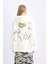 Coool Oversize Geniş Kalıp Kapüşonlu Sırt Baskılı Kalın Sweatshirt D6705AX24WN 15