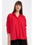 Oversize Geniş Kalıp Basic Düz Kırmızı Uzun Kollu Gömlek B0746AX24AU 8
