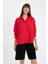 Oversize Geniş Kalıp Basic Düz Kırmızı Uzun Kollu Gömlek B0746AX24AU 11