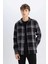 %100 Pamuk Regular Fit Kareli Oduncu Flanel Uzun Kollu Gömlek D6727AX24AU 9