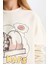 Kız Çocuk Pijama Takım Garfield Sweatshirt Üst Desenli Beli Lastikli Uzun Alt D6061A824WN 9