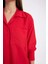 Oversize Geniş Kalıp Basic Düz Kırmızı Uzun Kollu Gömlek B0746AX24AU 13