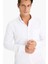Slim Fit Dar Kesim Polo Yaka Dokulu Uzun Kollu Beyaz Gömlek T2066AZ25SP 7