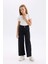 Kız Çocuk Wide Leg Kargo Geniş Bol Paça Jean Pantolon D5449A824WN 8