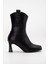 Dina Topuklu Deri Bot Siyah 4