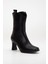 Dina Topuklu Deri Bot Siyah 5