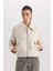 Su Geçirmez Regular Fit Polo Yaka Fermuarlı Cepli Kısa Kaşe Ceket C0935AX25SP 13