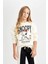Kız Çocuk Snoopy Oversize Geniş Kalıp Bisiklet Yaka Sweatshirt D2824A824WN 10