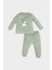 Kız Bebek Pijama Takımı Tavşan Baskılı Velur Uzun Kollu Üst Beli Lastikli Uzun Alt D5381A524WN 7