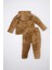 Erkek Bebek 2'li Takım Ayıcık Nakışlı Pelüş Kapüşonlu Sweatshirt Beli Lastikli Alt B3180A524WN 10