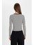 Slim Fit Dar Kesim Bisiklet Yaka Yarım Fermuarlı Çizgili Fitilli Kaşkorse Uzun Kollu Tişört D6104AX24AU 12