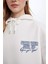 Oversize Geniş Kalıp Kapüşonlu Sırt Baskılı Kalın Beyaz Sweatshirt D6878AX24WN 11