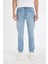 Slim Tapered Fit Dar Kalıp Normal Bel Daralan Paça Jean Pantolon C4220AX24AU 11